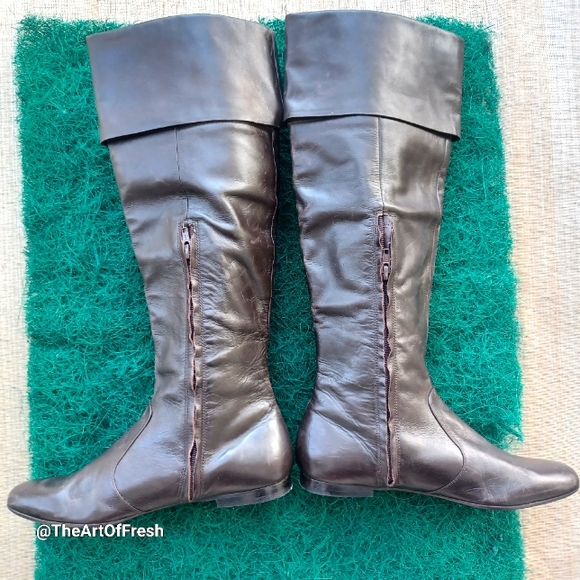 Nine West Vintage Style Kamella Brown Leather Boots - Picture 8 of 16